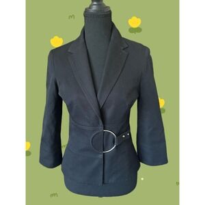 Cynthia Steffe Black Blazer with D ring belt and silver accents Womens Size‎ S